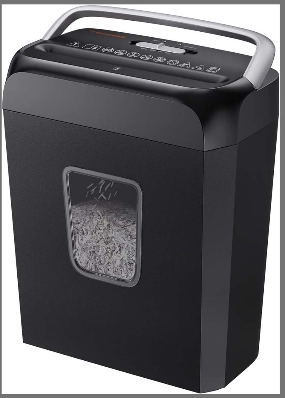 Bonsaii Paper Shredder 6 Sheet Crosscut Credit Card Staples 3.4 Gal Home Office